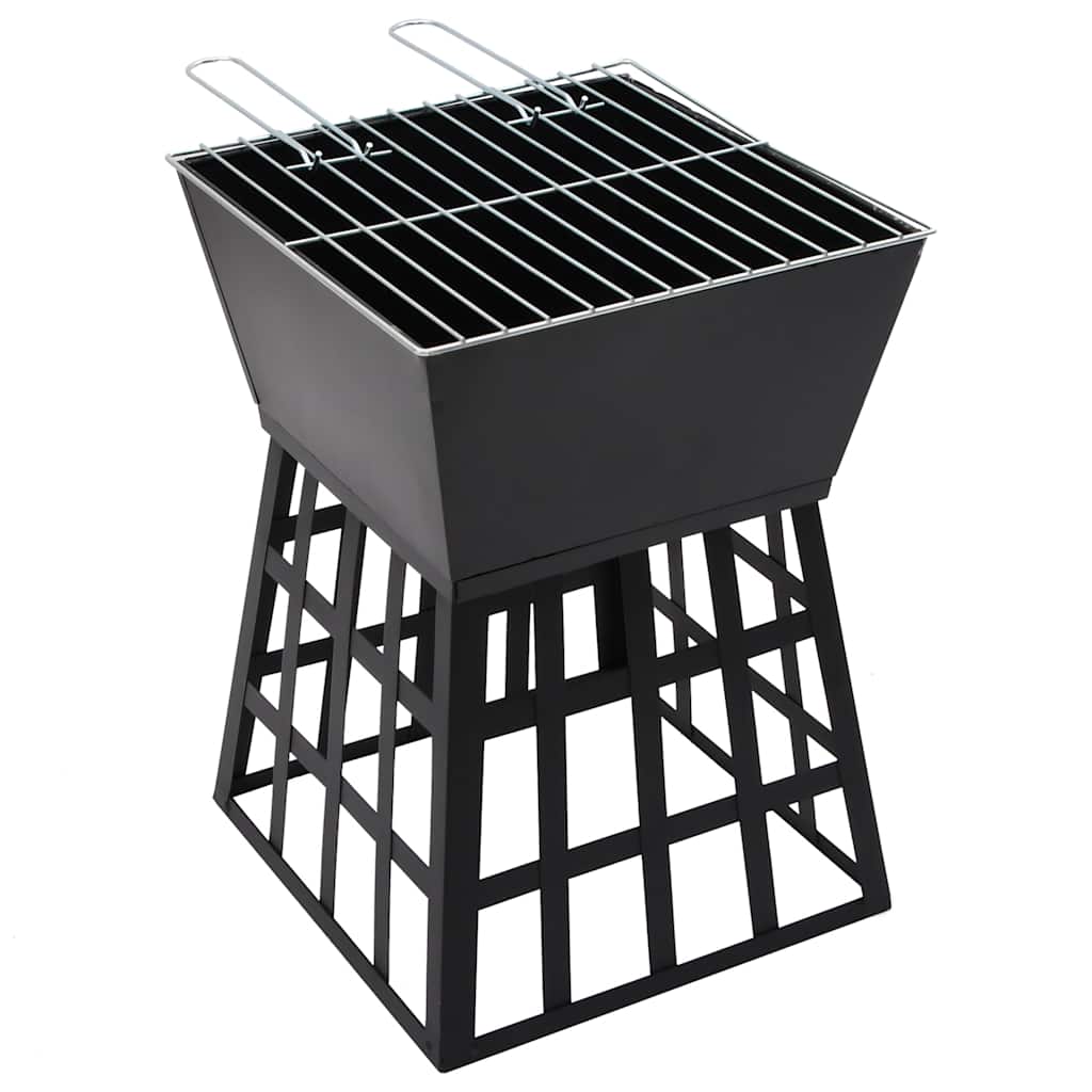 2 in 1 Fire Pit and Grill 34 x 34 x 48 cm Steel