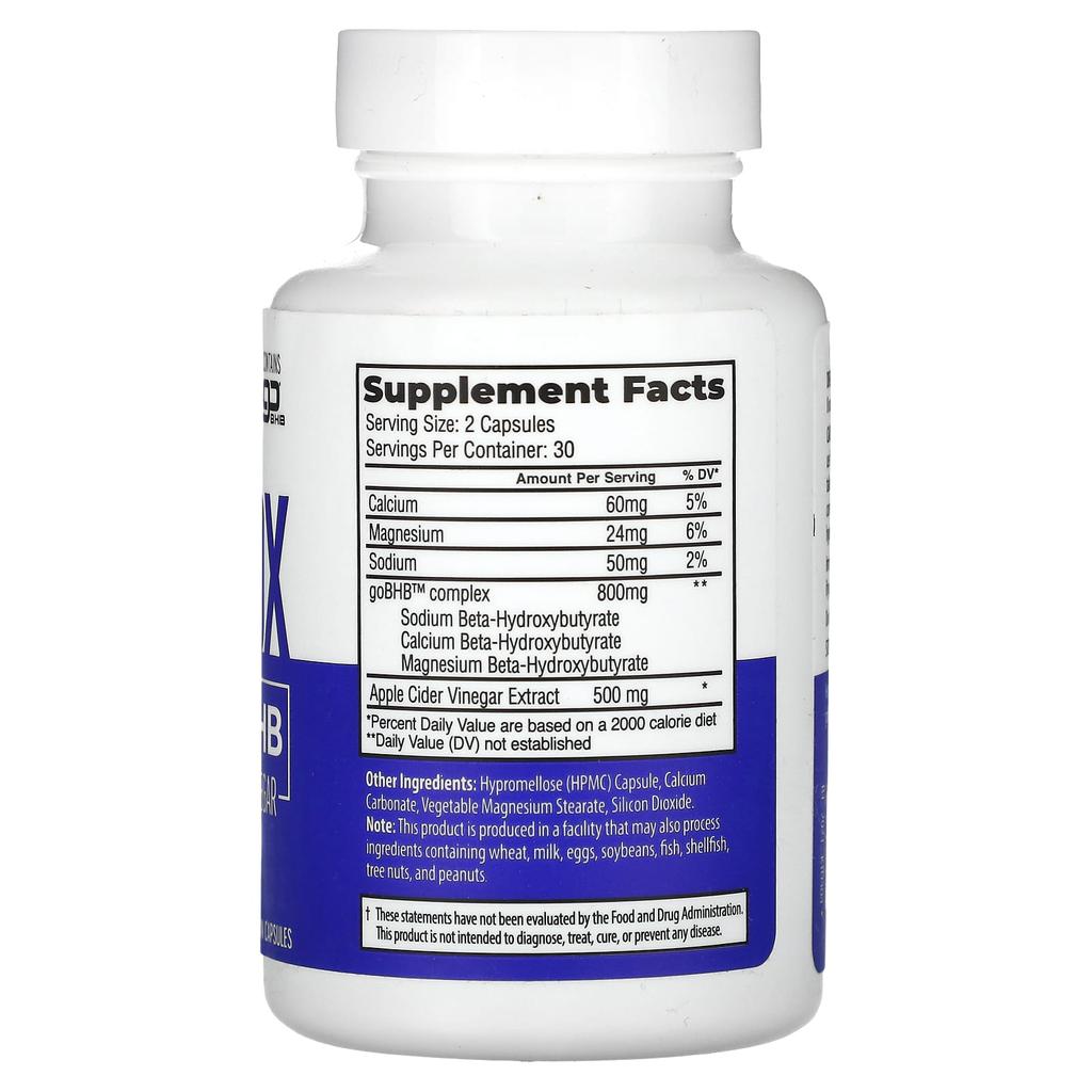 KetoLogic Detox Keto BHB + Apple Cider Vinegar, 60 Veggie Capsules