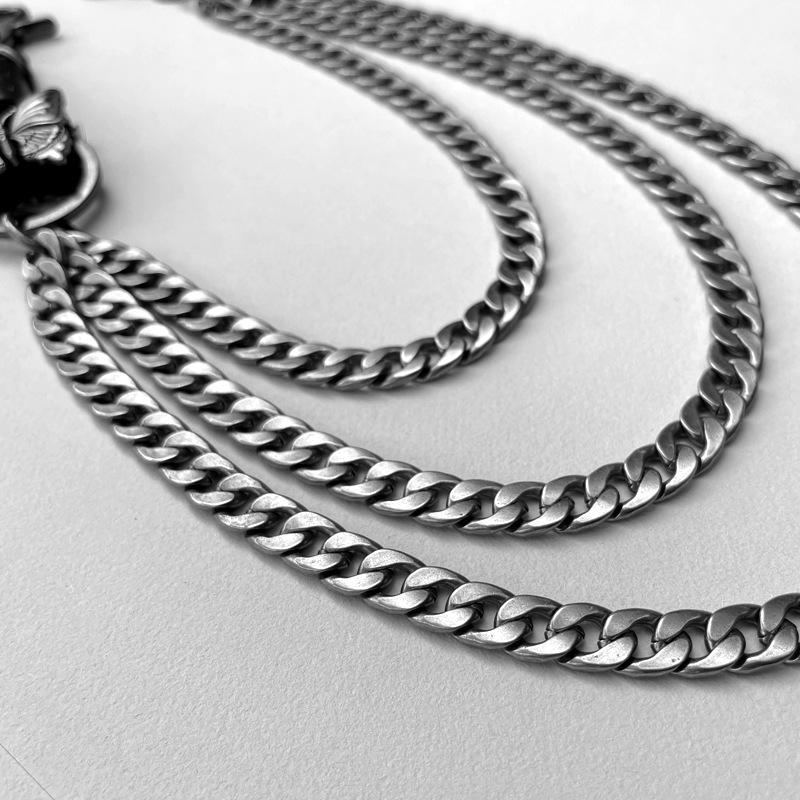 Ретро многослойная хип-хоп поясная цепочка с бабочками - Унисекс модный аксессуар для брюк