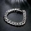 High Men Jewelry 925 Sterling Silver Sets 10MM Link Chain Necklace Bracelet Sets For Male