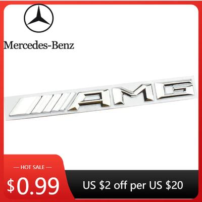 Автомобильная наклейка Новая 2026 Для Benz AMG 2025 Новый 3D логотип из сплава Эмблема AMG Буквы Значок на багажник автомобиля Для Mercedes Benz W204 W205 W176 W17