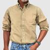 Men’s Business Casual Solid Button-Up Shirt