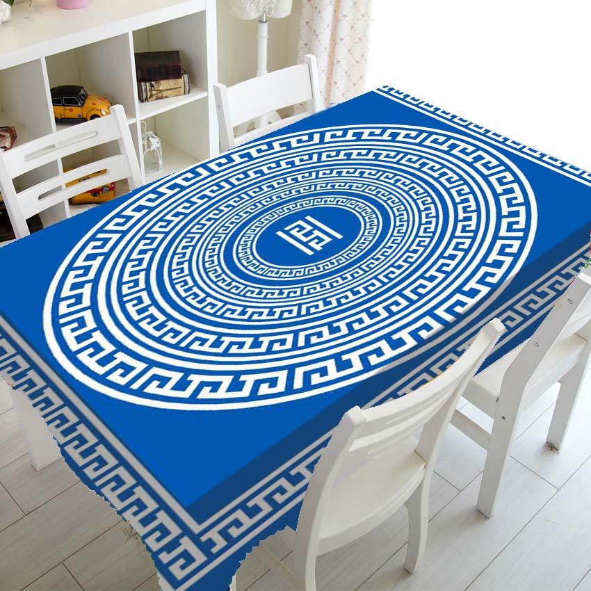 Черно-белая скатерть с овальным узором, домашний обеденный стол, декор для журнального столика, прямоугольная водонепроницаемая скатерть для пикника