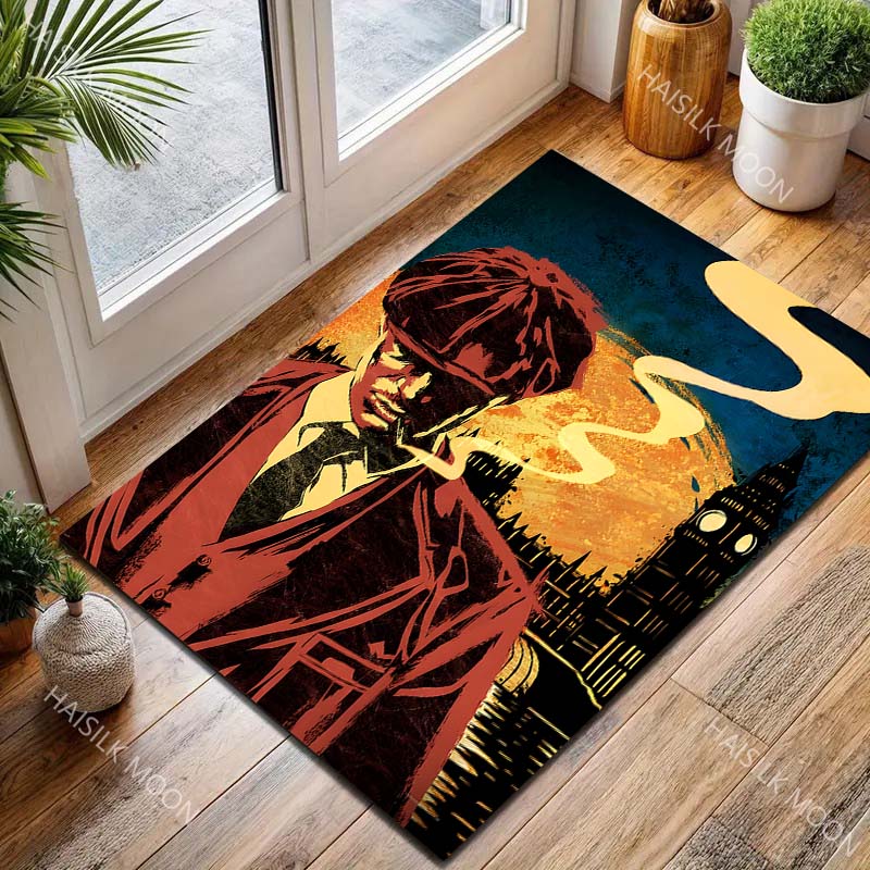 1PC London Silhouette and Mysterious Figure Carpet for Living Room Bedroom Sofa Home Decor Rus Non-slip Floor Mat Luxury Gift
