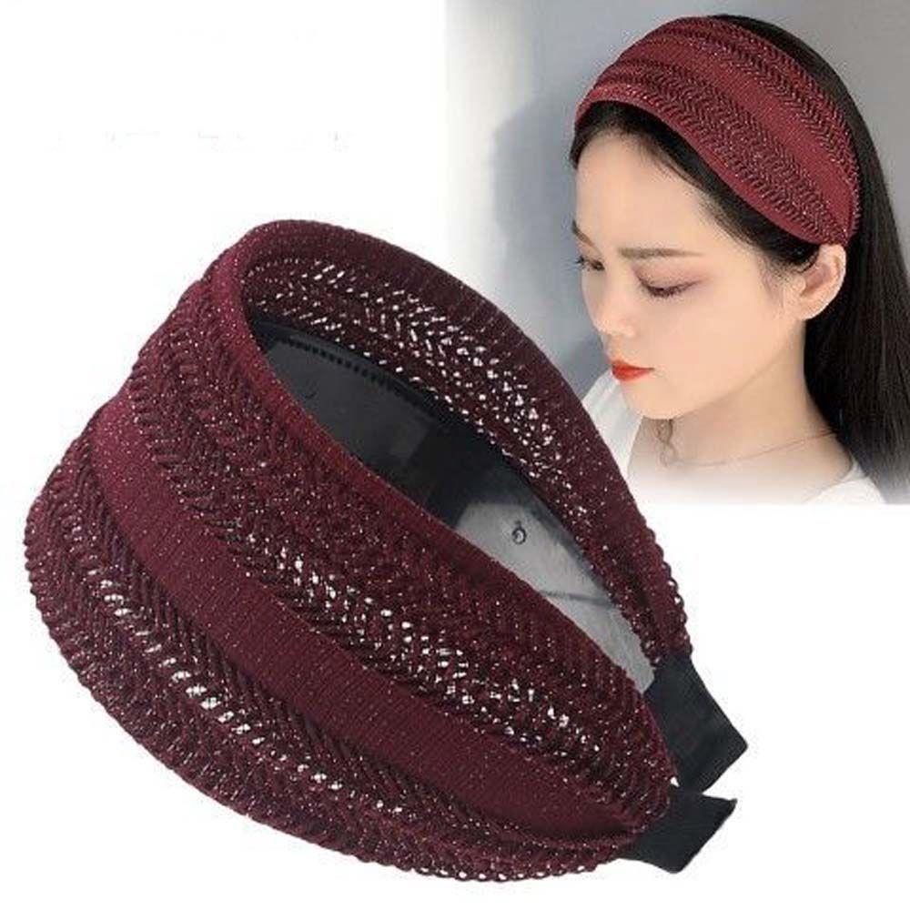 Non Slip For Girls Headwear Wide Side Korean Head Wrap Women Hair Hoop Headband Lace Hairbands