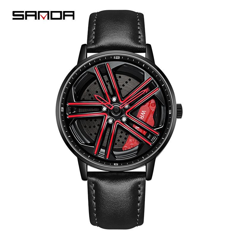 SANDA New Wheel Series Rotating Watch Men's Quartz Watch Fashion Hollow Creative Personality Cool Men's and Women's Watch