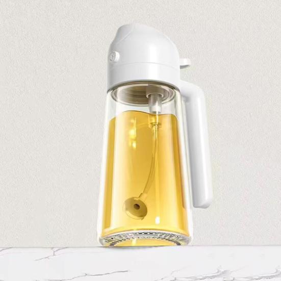 470ml 2-in-1 Oil Dispenser Food Grade BPA Free Leak Resistant Large Capacity Oil Sprayer Storage Bottle with Handle