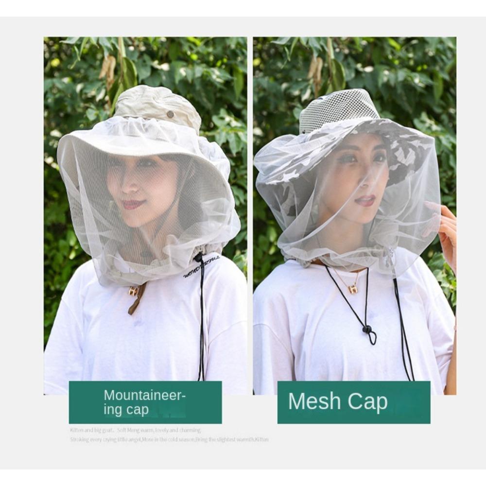 Защита от насекомых Защита от пчел Уличная солнцезащитная сетчатая шляпа Кепка для рыбалки Москитная шапка Сетка для головы