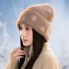 Winter Hat Women's Fashion Snowflake Embroidery Wool Hat Fleece Thickened Cold-proof Warm Knitted Hat