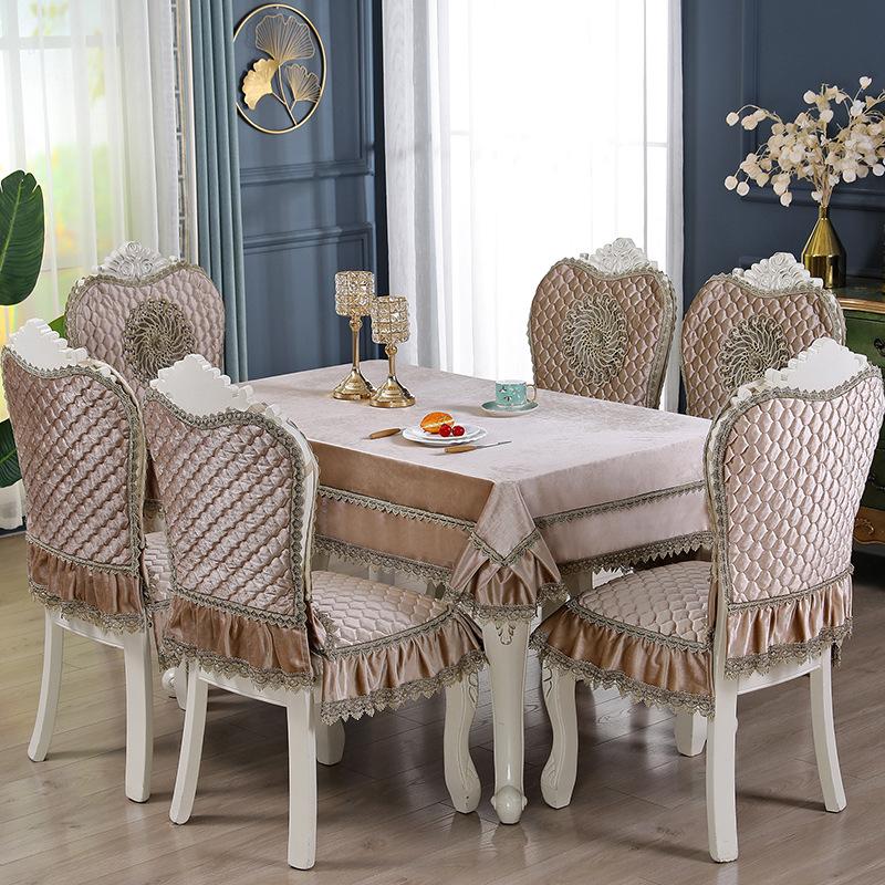 Роскошная фланелевая скатерть с кружевом, квадратная скатерть, вышивка, чехол на стул, подушка на обеденный стул для гостиной, кофейная скатерть