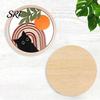 Cute Cat Design Coaster 4Pcs Healing Black Wooden Coaster, Creative Heat Insulation Bright Color Mat, Anti Slip Thickened Desk Protector for