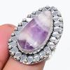 Chevron Amethyst Gemstone 925 Sterling Silver Jewelry Ring Size 7.5