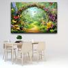 2D Flower Arch Backdrop, Enchanted Garden with Butterflies Photography Background for All Occasions