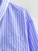 Shirt Women's Clothing Europe and America 1116 Summer New Lapel Loose Stripe Contrasting Cardigan XQJ1116