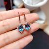 Wedding Earrings With Oval Blue Cubic Zirconia Temperament Women Dangle Earrings For Party Exquisite Gift Fashion Jewelry