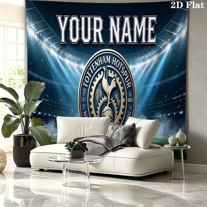 Custom Name,Tottenham Hotspur Wall tapestry, aesthetic printed fabric blanket, suitable for bedroom, living room, and home decor.