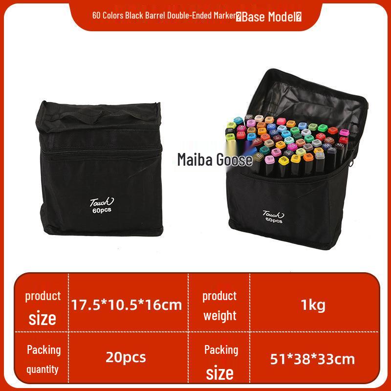 Genuine TOUCH Dual-Tip Oil-Based Marker Set, 48 Colors - Art Drawing Tools & Colored Pencils