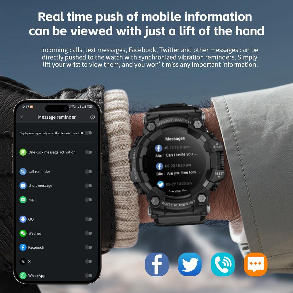 Смарт- часы LOKMAT ATTACK с экраном 1.28 дюйма, защитой от воды IP68, пульсометром и шагомером