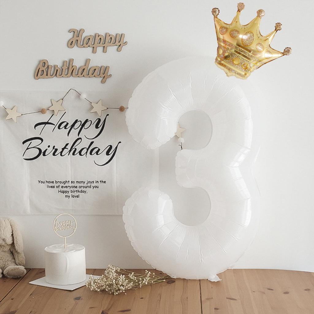1PC Number+1PC Crown Balloon Birthday Wedding Party Decoration Balloon