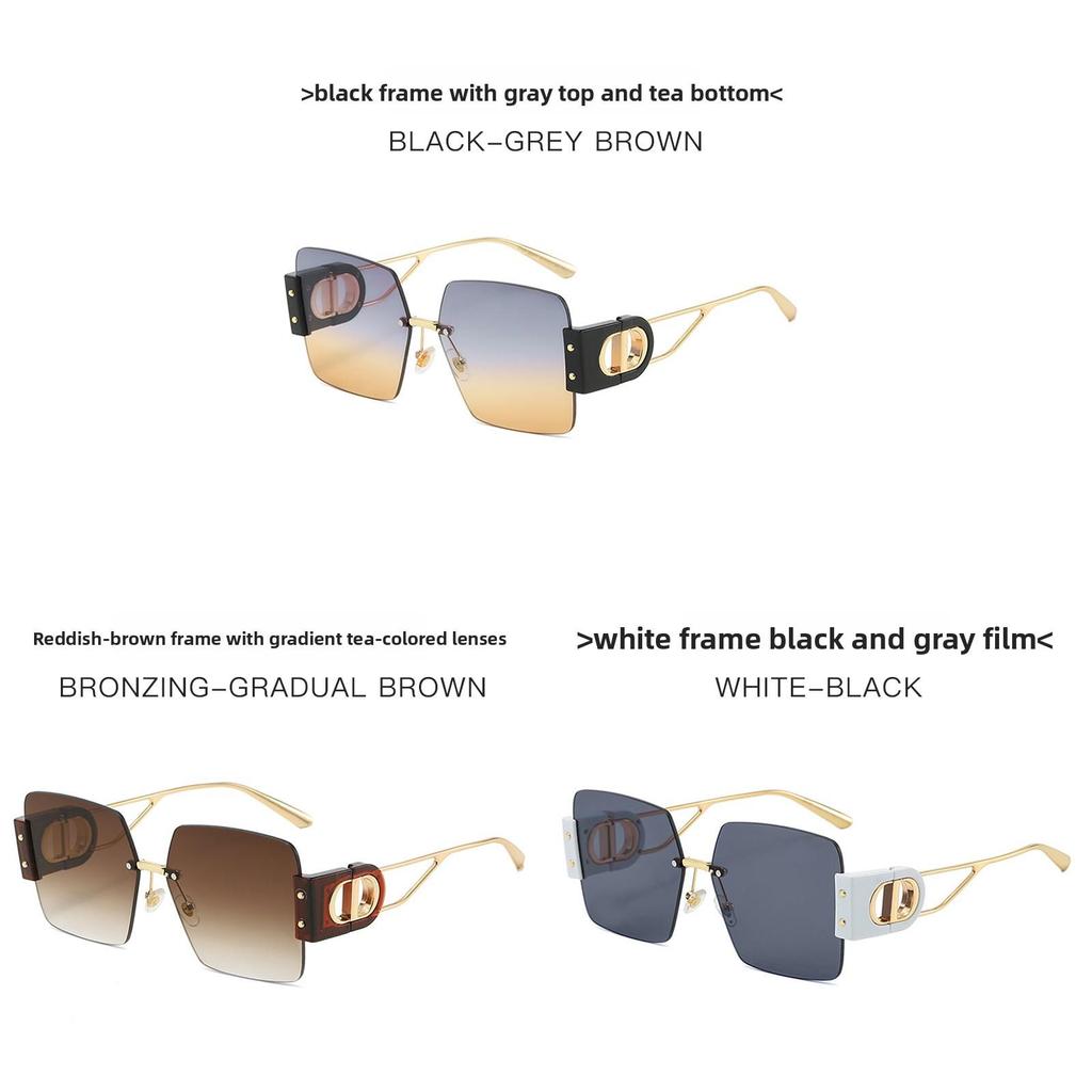 Fashion Unisex Frameless Sunglasses With Uv400 Protection For Summer Travel And Outdoor Activities