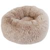 LAB Моющаяся кошачья кровать, которая нежно окутывает вас пушистой подушкой в виде пончика для маленьких собак [AP Official] [Толстый, материал для домашних животных] Нескользящая (миндально-бежевый,