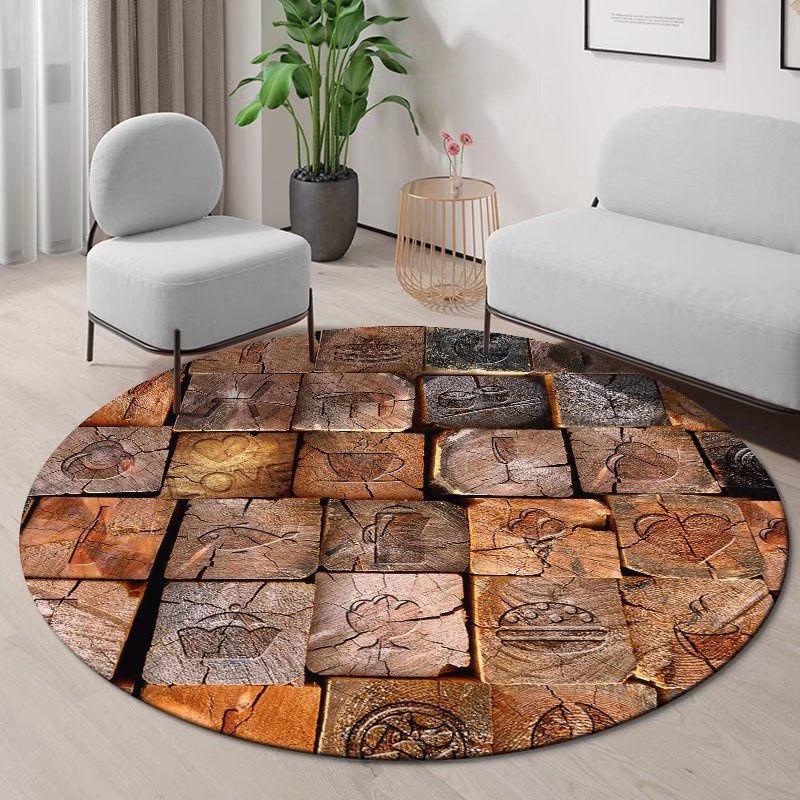Круглый ковер Nordic Living Room Light Luxury Carpet Home Bedroom Cradle Swivel Chair Anti Dirty Simple Study Room