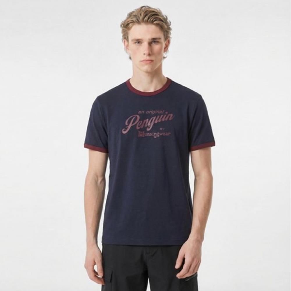 MunSingwear Men S Ringer T ShirT Dark Navy mr221pTS41