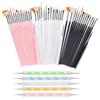 5/20Pcs Nail Art Brush Design Tip Painting Drawing Carving Dotting Pen FlatFan Liner Acrylic Gel UV Polish Manicure Tools