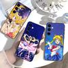 Мультяшный чехол для телефона I-Sailor M-Moon для Samsung Galaxy A73, A72, A71, A70, A52, A51 и других. Мягкий черный чехол