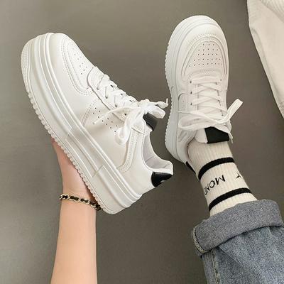 Новые кожаные женские белые повседневные женские вулканизированные кроссовки U, дышащие спортивные прогулочные и беговые туфли на платформе на плоской подошве