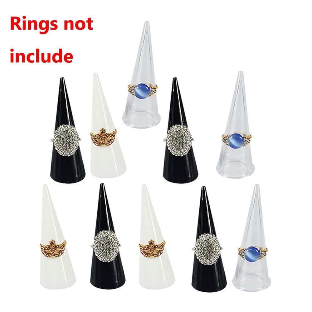Палец Белый Черный Кольцо Демонстрационная Полка Ювелирные Изделия Выставочный Стенд Держатель Кольца Акриловый Конус