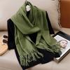 New Winer Warm Cashmere Scarf for Women Fashion Solid Thick Blanket Pashmina Shawl Wrap Female Bufanda Echarpe Foulard