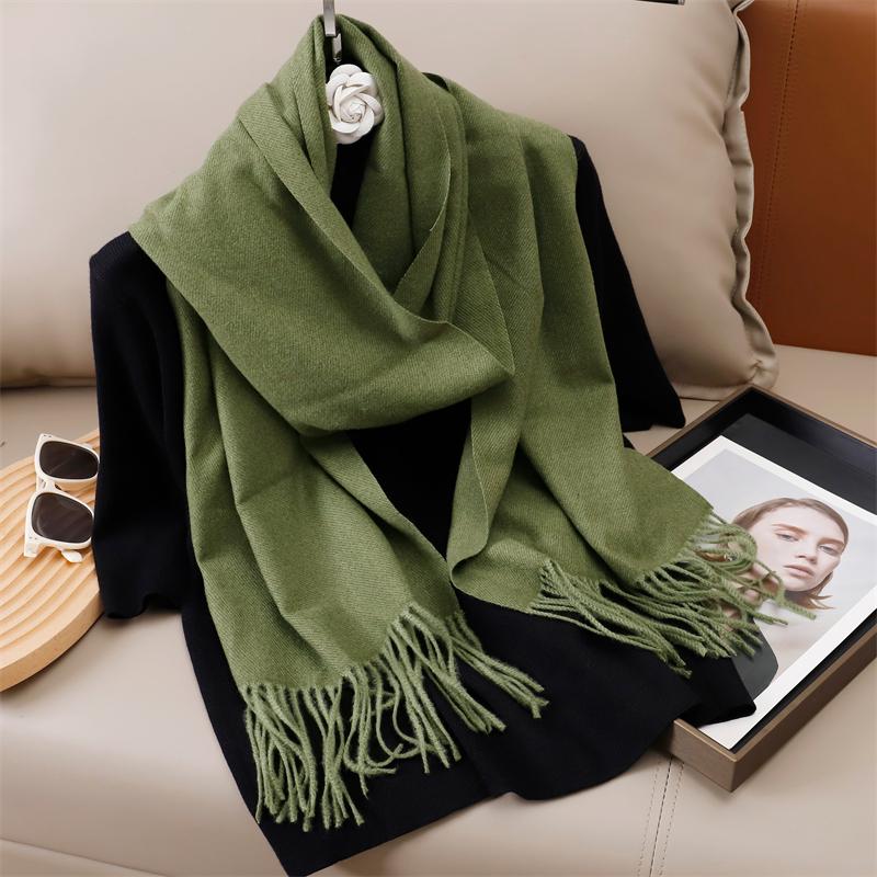 New Winer Warm Cashmere Scarf for Women Fashion Solid Thick Blanket Pashmina Shawl Wrap Female Bufanda Echarpe Foulard