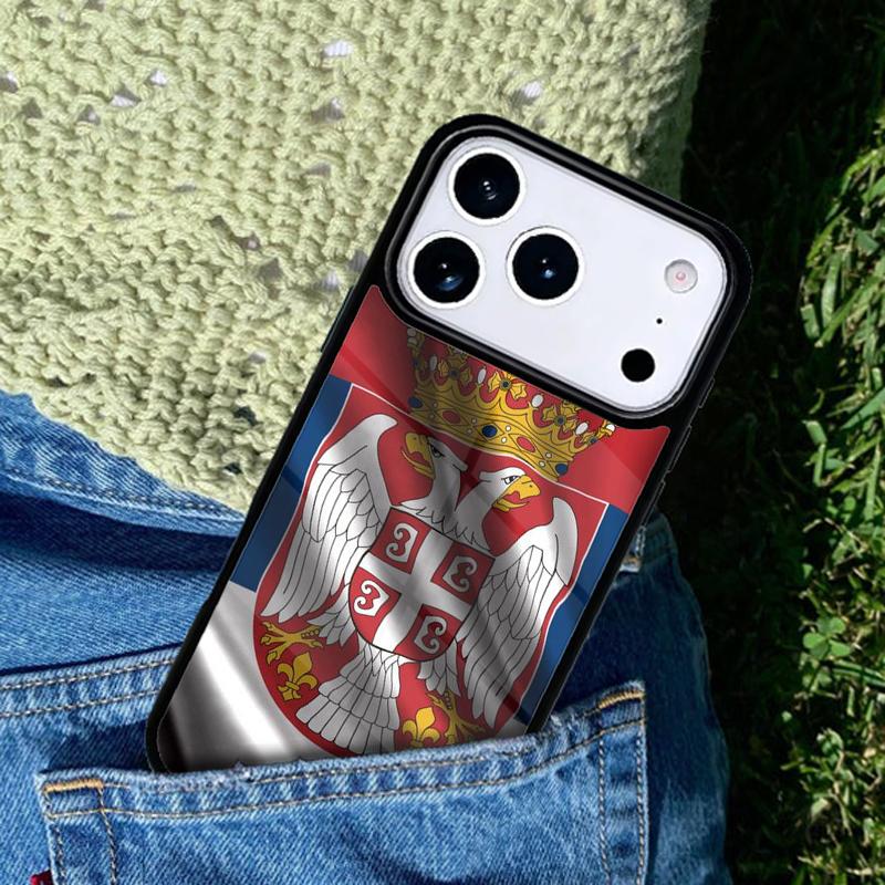 Флаг Сербии Сербский чехол для телефона Совместим с для IPhone 17air 16e 15 14 13 12 11Pro Max 17 Air