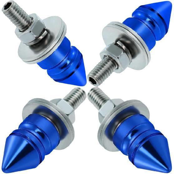 Spike License Plate Bolt Kit Aluminum Alloy Decorative Motorcycle License Plate Screw Frame Fasteners Fit Most Cars Truck Modified Vehicle
