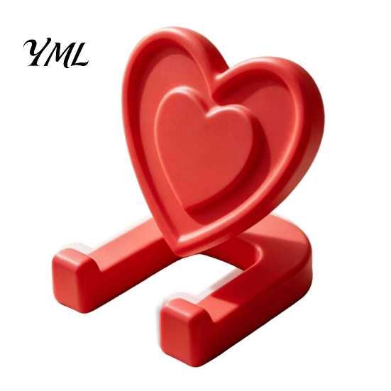 Birthday Gift for Best Friends Minimalist Heart Shaped Phone Tablet Stand, 3D Printed Cute Desktop Holder, DIY Compact Office Desk Decor Blank