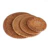 Round Kitchen Handmade Cup Mats Table Padding Bowl Pad Rattan Coasters