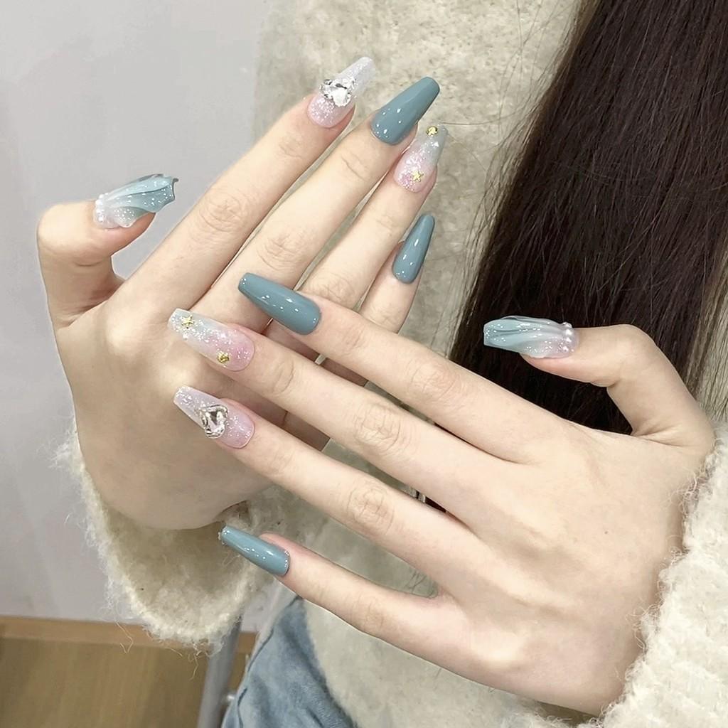 Искусственные ногти Серия Ocean Shell Pearls Фототерапевтические ногти Накладные ногти Многоразовые и съемные ногти