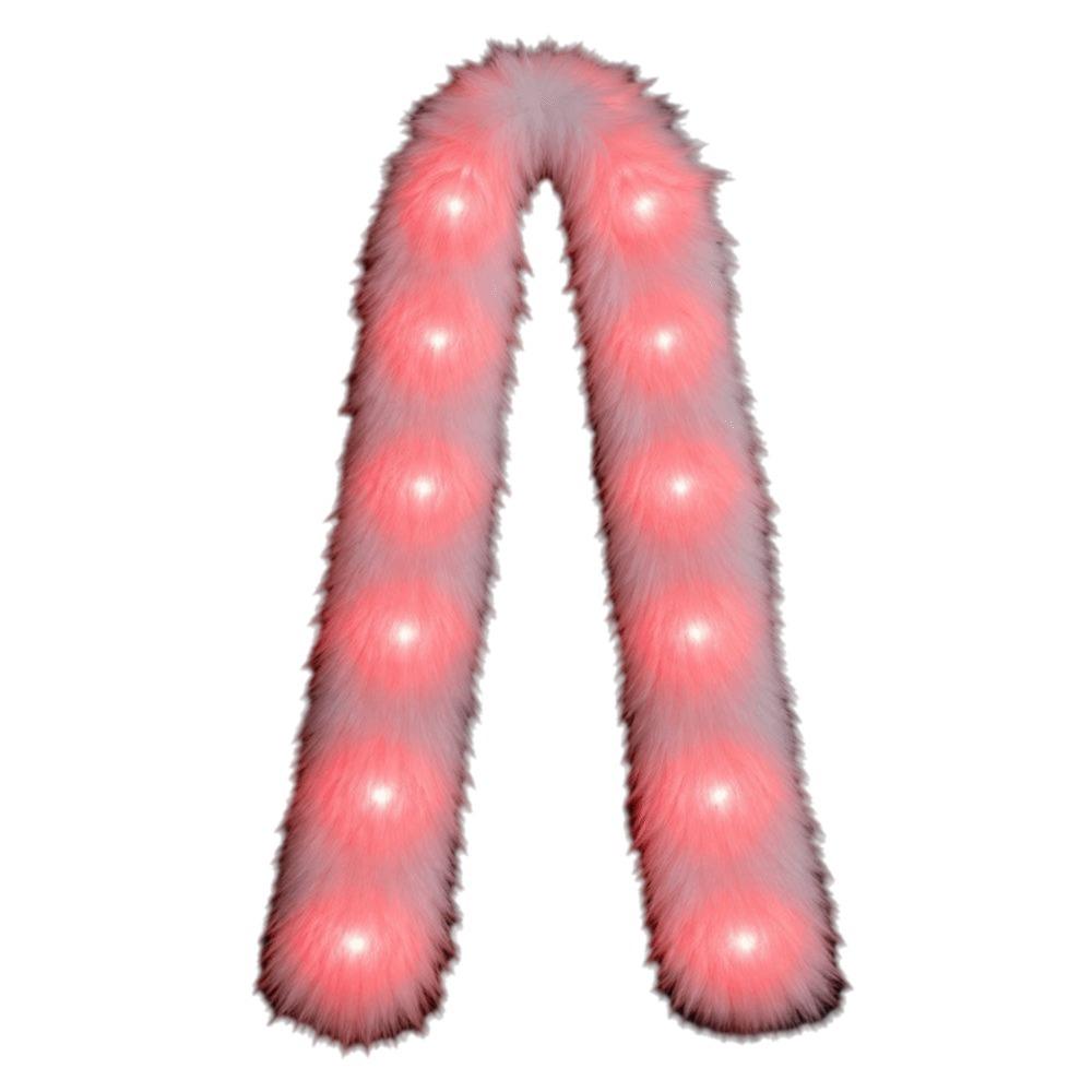 White Plush LED Flash Scarf Light Up Christmas Decoration Shining Luminous Glowing Scarf  Rave