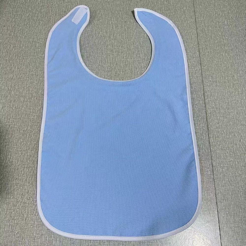 Soft Adult Bib Adjustable Mouth Wipe Polyester Dining Clothing Protectors  Elderly