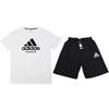 Дышащая спортивная повседневная футболка с коротким рукавом и пятиточечные шорты с принтом буквенного логотипа, комплект мужской спортивной одежды ADICTKP-WB+ADIKTW1S-BW