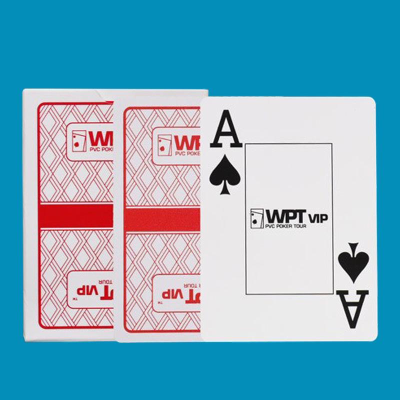 WPT Крупный шрифт Техасский холдем Прочные водонепроницаемые ПВХ игральные карты