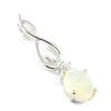 [F6079] - Silver Pendant 'Opal Goddess' Silvery White (rhodium-plated) - 25x6 Mm