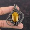Tiger's Eye Pendant Copper Wire Wrapped Pendant Gemstone Pendant Copper Wire Wrap Jewelry Handmade Pendant Brand New Pendant Gift For Friend