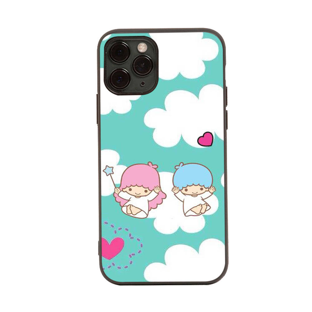 Чехол для iPhone 16 15 Plus 14 13 12 11 Pro 8 7 6S 6 SE 5S X XR XS Max Realme C30 C33 C31 9I Black Sofe Cover LI16 Little Twin Stars