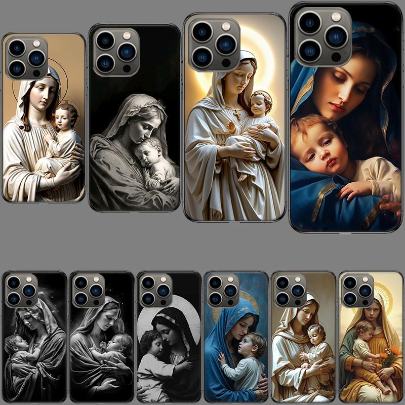 The Virgin Mary and the Baby Phone Case For Iphone 16E 15 Pro 14 Plus 17E 16 17 Pro Max Air 11 12 13 Mini Shockproof Capa Cut