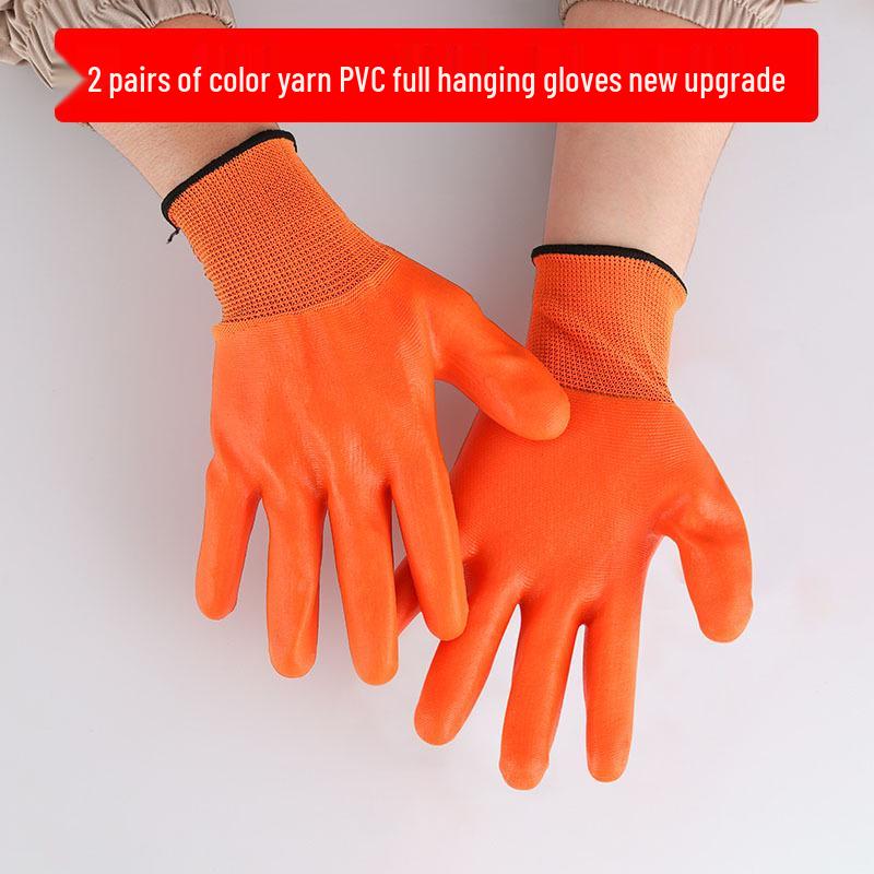 Скидка для новичков: Износостойкие, водонепроницаемые, нескользящие рабочие перчатки из ПВХ для строительства
