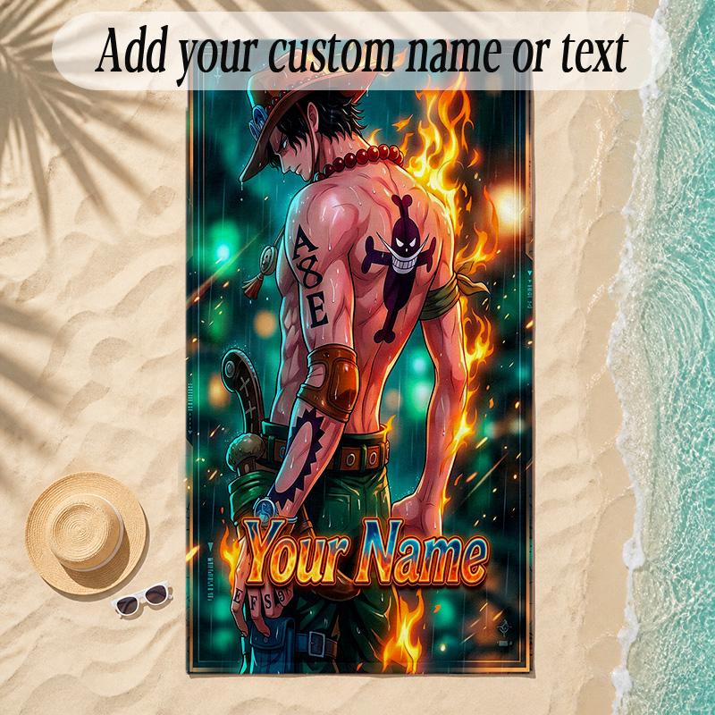 Beach TowelOne Piece Custom Name Text Personalized Soft Towel for Beach Pool Indoor Home Decor Gift