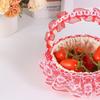 Красивая ручная плетеная корзина для хранения цветов с кружевом и ручкой Корзины для хранения Имитация ротанга Плетеная корзина для цветов