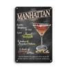 Hisun Tin Sign Vintage Assorted Cocktail Recipe Chalkboard Style Tin Sign Set Retro Aperol Spritz Gin Tonic Bloody Mary Metal Wall Art Rustic